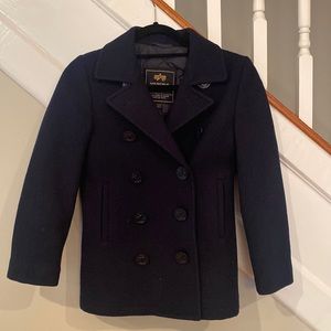 Alpha Industries Inc Boy’s Navy Blue Traditional Pea Coat Y XS 6/7